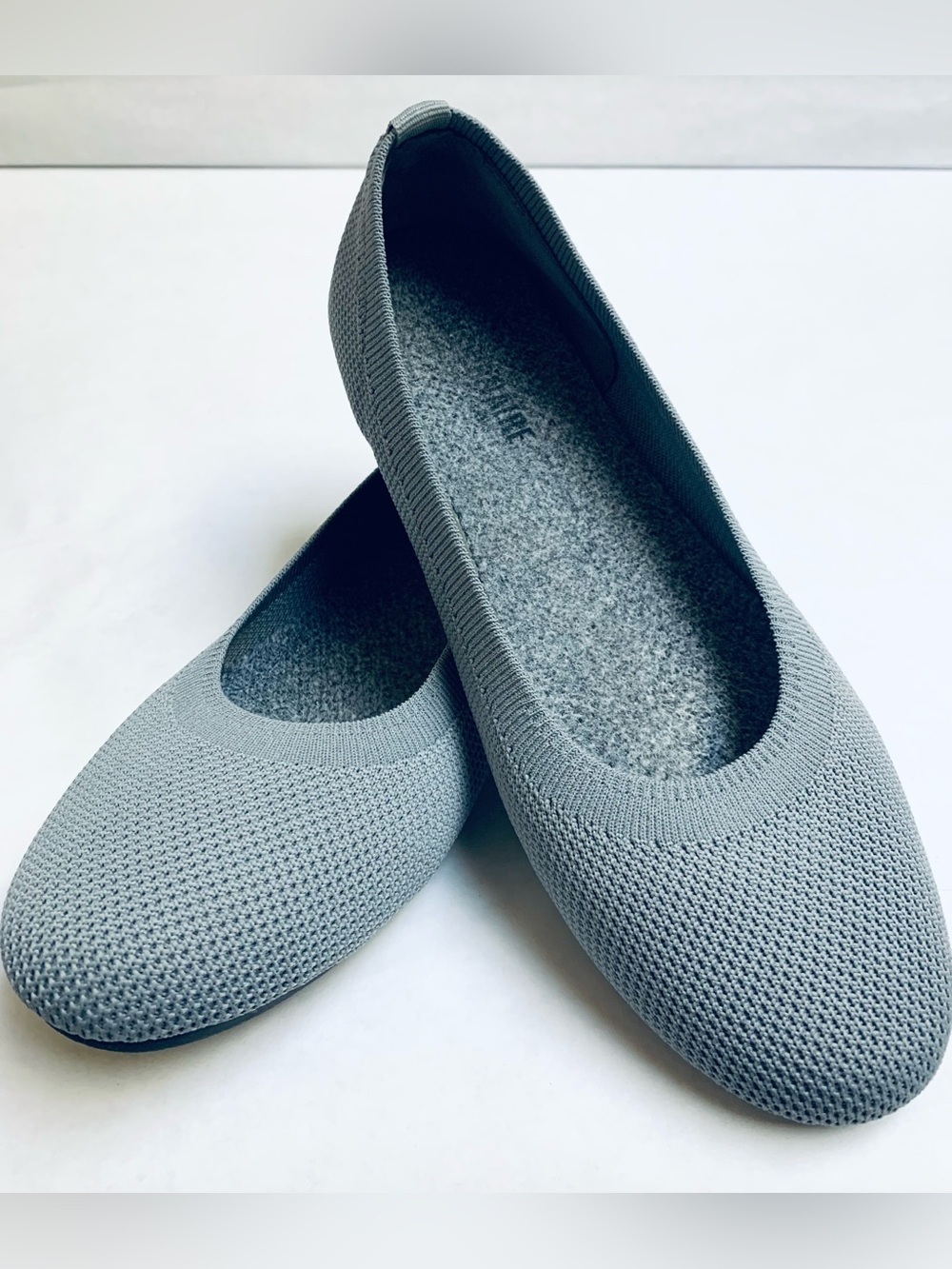 Cushionaire 8.5 Tyra Gray Slip on Flats Fabric padded insole memory foam ballet